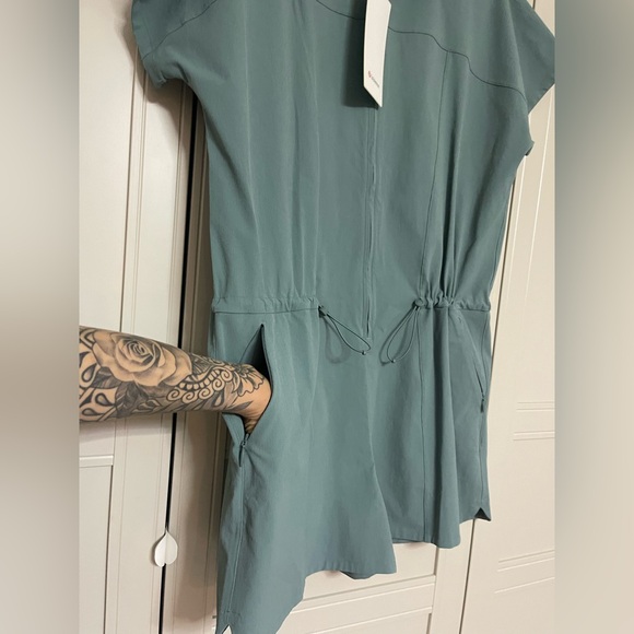 NWT Lululemon Stretch Rib Pocketed Romper in Tidewater Teal - Picture 8 of 14